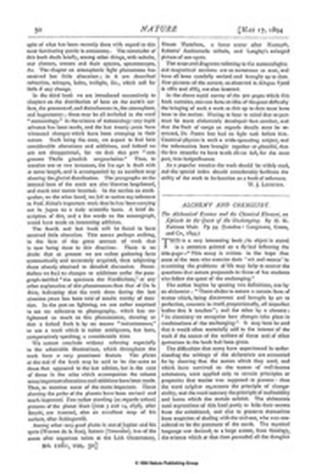 Alchemy and Chemistry