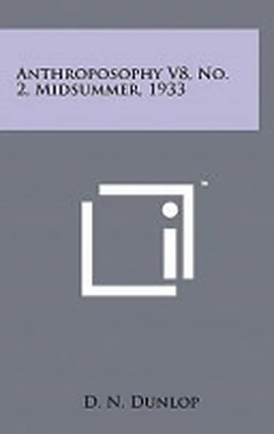 Anthroposophy V8, No 2, Midsummer 1933 — 