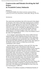 Controversies And Polemics Involving Sufi Orders in Twenties Century Indonesia — Mysticism & Contemplation