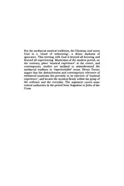 Denys Turner - The Darkness Of God Negativity In Christian Mysticism