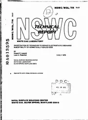 DTIC ADA013595: Investigation of Techniques to Reduce Electrostatic Discharge Susceptibility of Hermetically Sealed EEDS