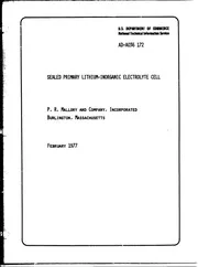 DTIC ADA036172: Sealed Primary Lithium-Inorganic Electrolyte Cell