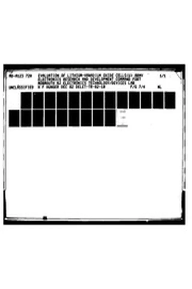 DTIC ADA123720: Evaluation of Lithium-Vanadium Oxide Cells.