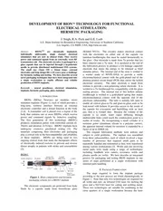 DTIC ADA411724: Development of BION(TM) Technology for Functional Electrical Stimulation: Hermetic Packaging