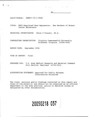 DTIC ADA430181: MTA1-Regulated Gene Expression: New Markers of Breast Cancer Metastasis