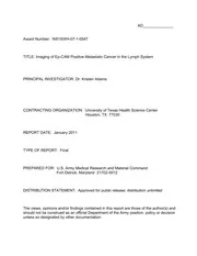 DTIC ADA547589: Imaging of Ep-CAM Positive Metastatic Cancer in the Lymph System