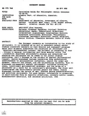 ERIC ED175748: Curriculum Guide for Philosophy: Social Sciences 10-20-30.