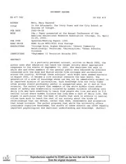 ERIC ED477562: In the Aftermath: The Ivory Tower and the City School as Sources of Insight.