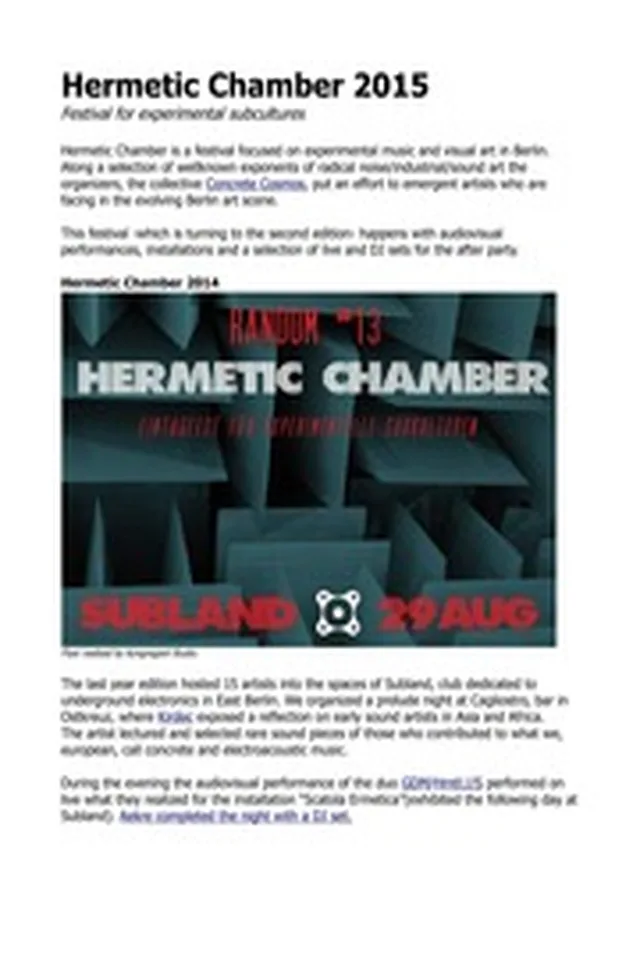 Hermetic Chamber Festival