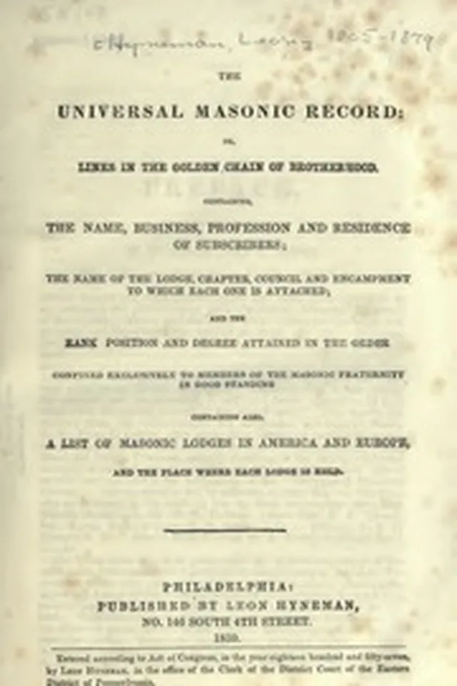 Hyneman L Universal Masonic Record 1859