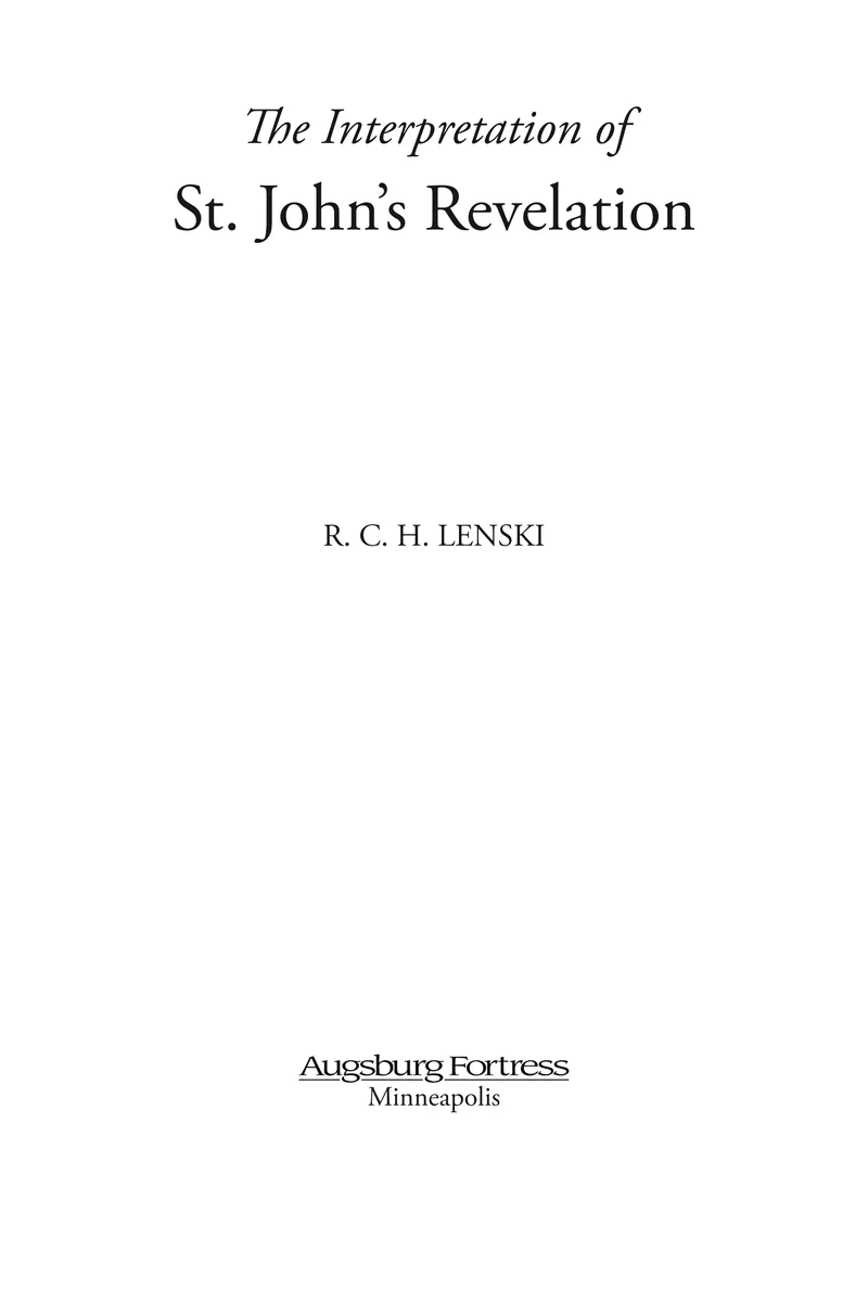 Interpretation of St. John's Revelation — 