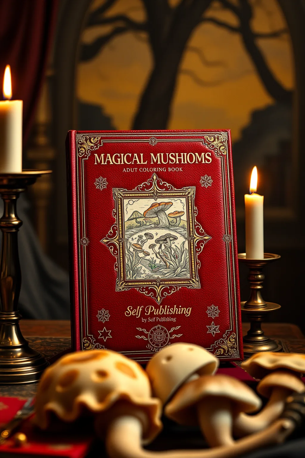 Magical Mushrooms Adult Coloring Book