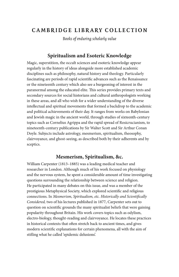 Mesmerism, Spiritualism, Etc.