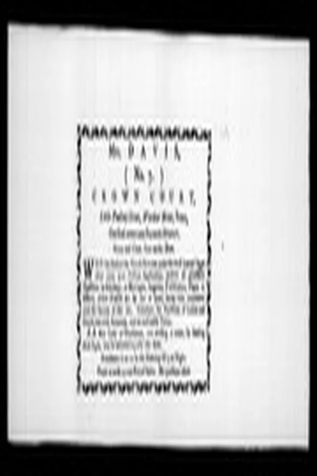 Mrs. Davis, (no. 7.) Crown Court, Little Poultney Street, Wardour Street, Soho, ... name and clock face on the door. Who has studied the occult sciences under the most learned sages after many years studious application; answers all adimssable [sic] questions in astrology, ... 1780