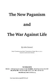 New Paganism War against life abortion