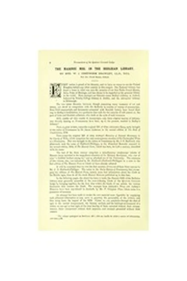 Rawlinson MS Within Article Masonic MSS In The Bodelian Library AQC Vol 11