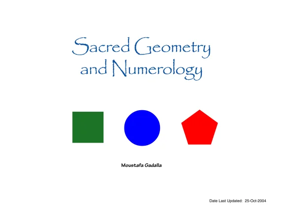 Sacred Geometry and Numerology
