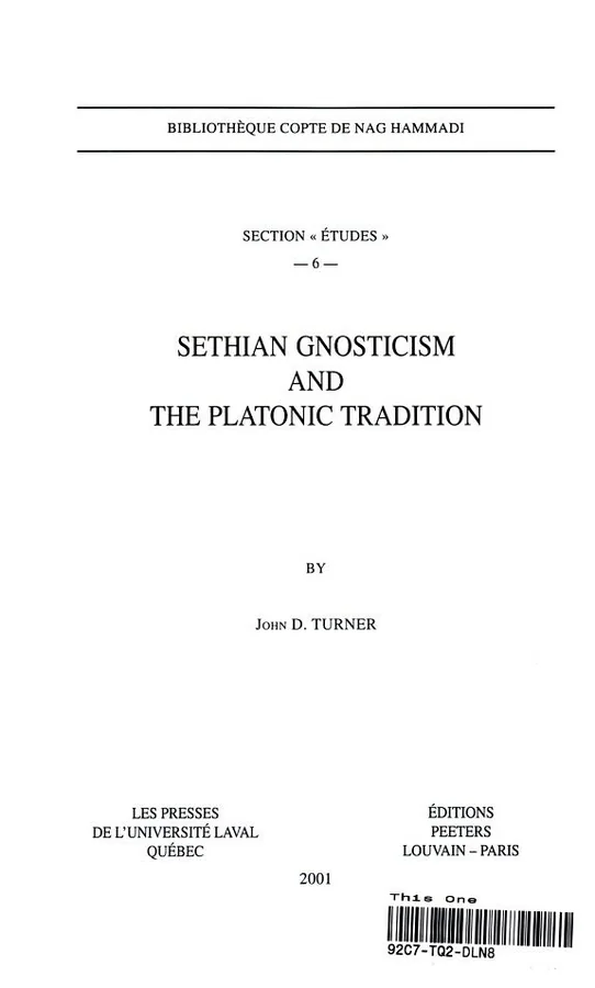 Sethian Gnosticism and the Platonic Tradition