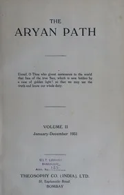 The Aryan Path Vol-II No-1