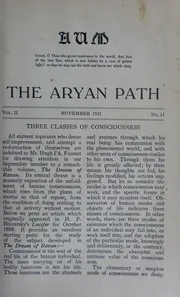 The Aryan Path Vol-II No-11