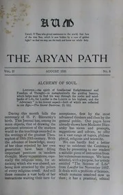 The Aryan Path Vol-II No-8