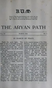 The Aryan Path Vol-III No-3