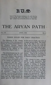 The Aryan Path Vol-III No-4