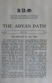 The Aryan Path Vol-III No-5