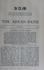 The Aryan Path Vol-III No-7