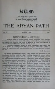 The Aryan Path Vol-IX No-3