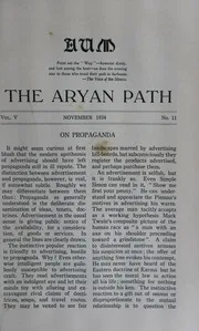 The Aryan Path Vol-V No-11