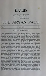 The Aryan Path Vol-V No-4