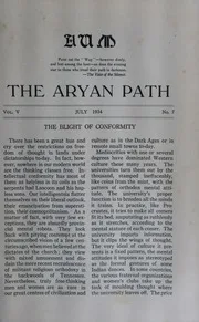 The Aryan Path Vol-V No-7