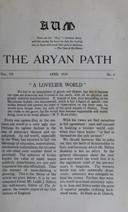 The Aryan Path Vol-VII No-4
