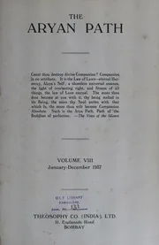 The Aryan Path Vol-VIII No-1
