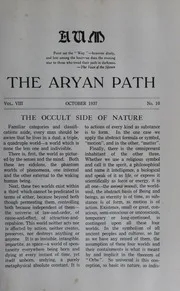The Aryan Path Vol-VIII No-10