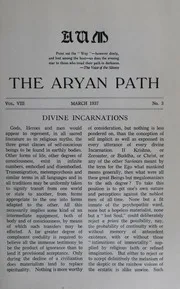 The Aryan Path Vol-VIII No-3