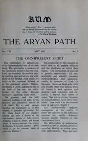 The Aryan Path Vol-VIII No-5