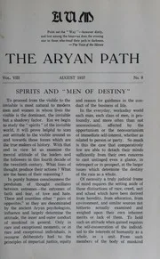The Aryan Path Vol-VIII No-8