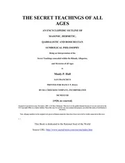 The Secret Teachings Of All Ages