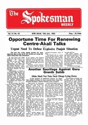 The Spokesman Weekly Vol. 31 No. 43 July 12, 1982