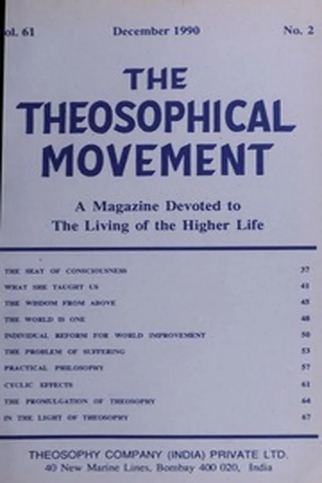 The Theosophical Movement Vol-61,No-2,December1990