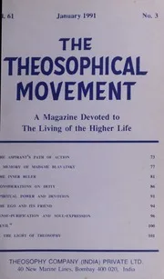 The Theosophical Movement Vol-61,No-3,January 1991
