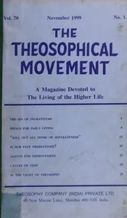 The Theosophical Movement Vol-70,No-1,November1999
