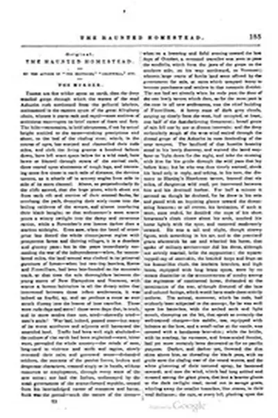 1840 The Haunted Homestead By Henry William Herbert Pts 1 2 3 In The Ladies Companion And Literary Expositor Aug Sept Oct
