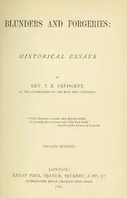 1891 Blunders And Forgeries by Protestants against Catholics Edward Bridgett