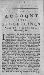 A Full and Impartial Account of the Discovery of Sorcery and Witchcraft