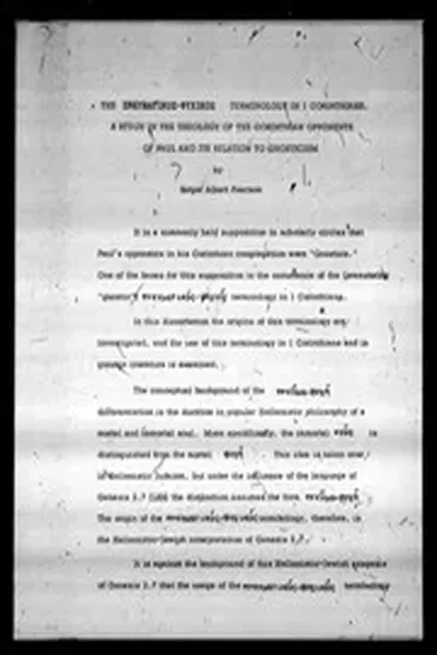 A Study in the Theology of the Corinthian Opponents of Paul and Its Relation to Gnosticism