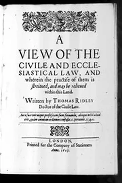 A. view of the civile and ecclesiasticall law, ... 1607