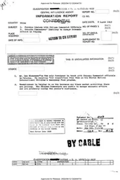 CIA Reading Room 02454731: 1. FOREIGN LIAISON WITH CHINESE COMMUNIST OFFICIALS 2. CHINESE COMMUNISTS' INABILITY TO MANAGE ECONOMIC AFFAIRS IN PEIPING